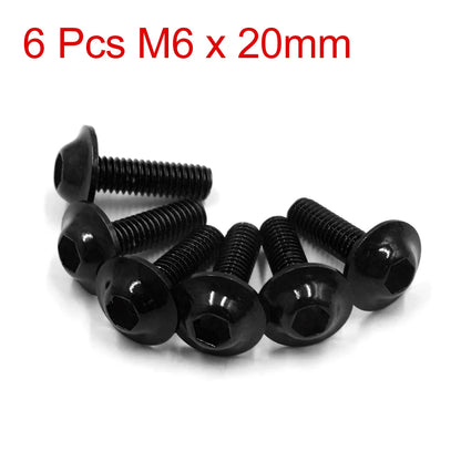 20Pcs M6x20mm Orange Hexagon Motorcycle License Plate Bolts & Screws