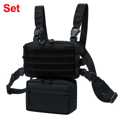 Outdoor Tactical Vest Bag CS Wargame Chest Rig Airsoft Pouch Holster Molle Men Shoulder Camping Backpack 1000D Hunting Fishing-EXPROTAS