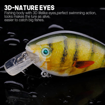 6cm 12g Fishing Lure Crankbait Wobbler for Pike Bass Minnow Bait