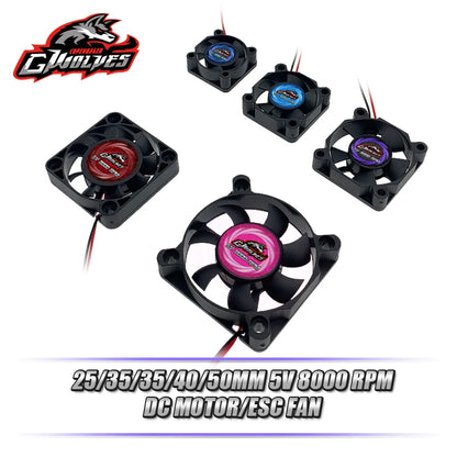 RC Motor Cooling Fan 25/30/35/40/50mm 8000RPM ESC Futaba Plug