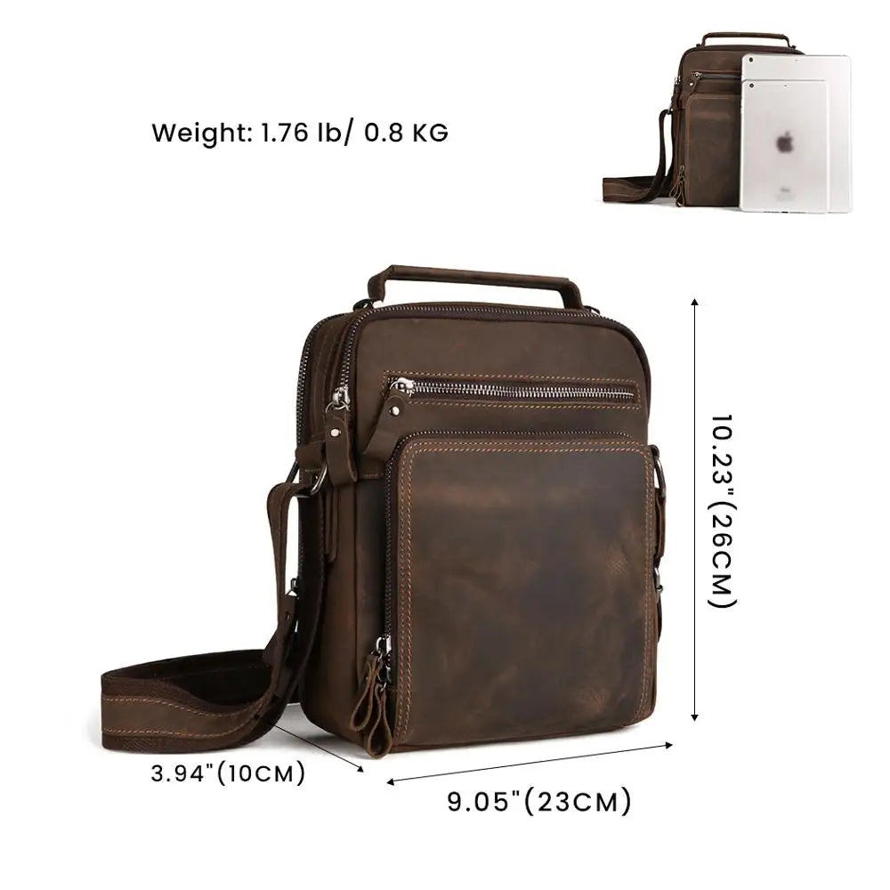JOYIR Men’s Genuine Leather Vintage Shoulder Crossbody Messenger Bag