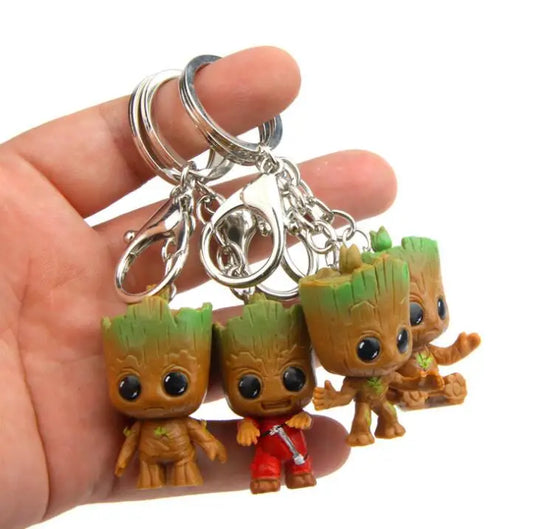 4pcs Baby Groot Keychain Figure Set 5cm Marvel Guardians of the Galaxy Models