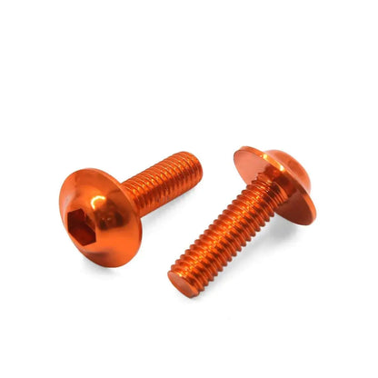 20Pcs M6x20mm Orange Hexagon Motorcycle License Plate Bolts & Screws