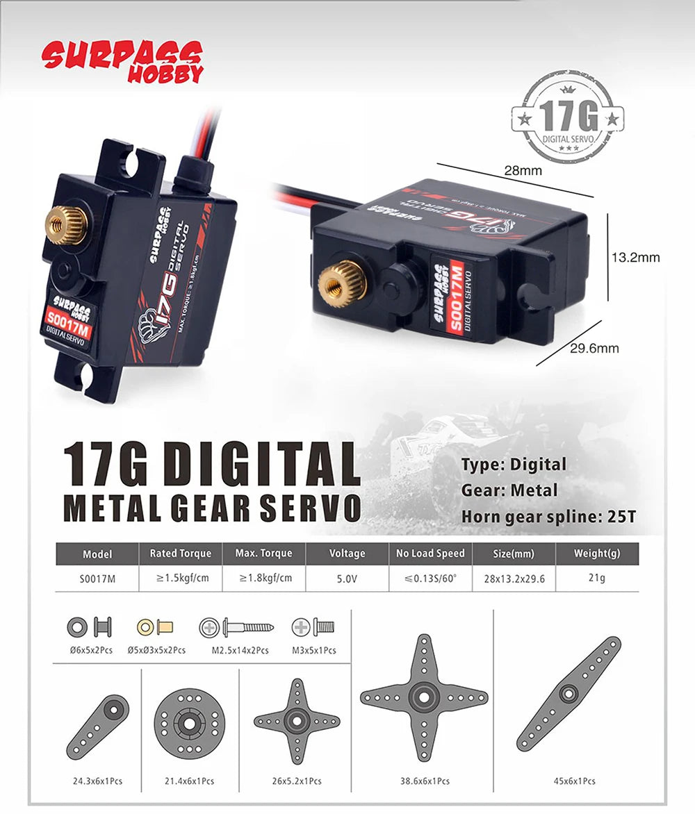 High Speed Metal Gear RC Servo for 1/10 Car (15-30kg Torque Options)