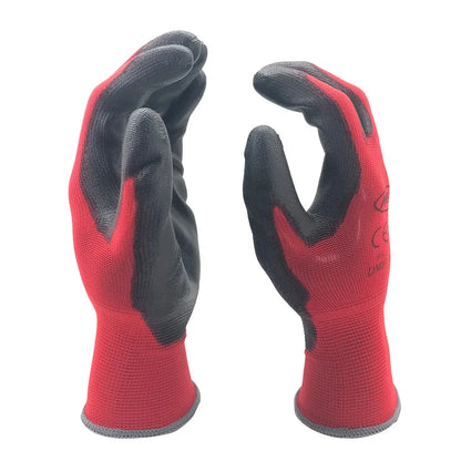 24 Pairs Work Gloves Safety Grip Coated Builders Gardening Nitrile Nylon