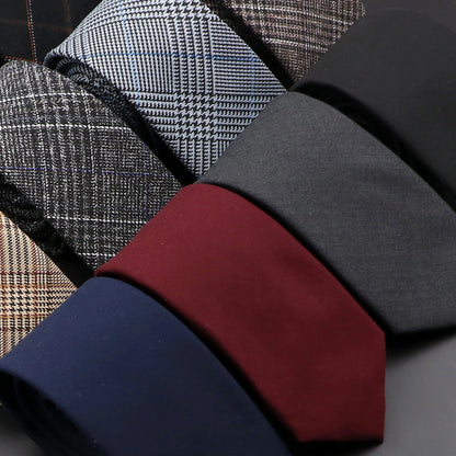 Mens Tie 6cm Slim Solid Classic Necktie for Wedding Party Casual