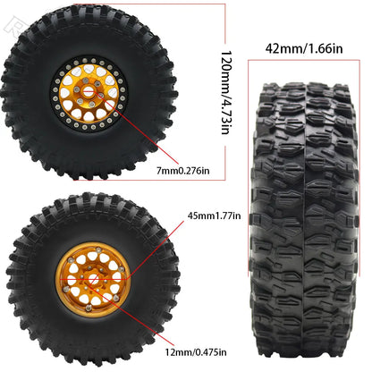 Beadlock Wheel 1.9 Metal Rim for 1/10 RC Crawler Axial SCX10 TRX-4 Redcat