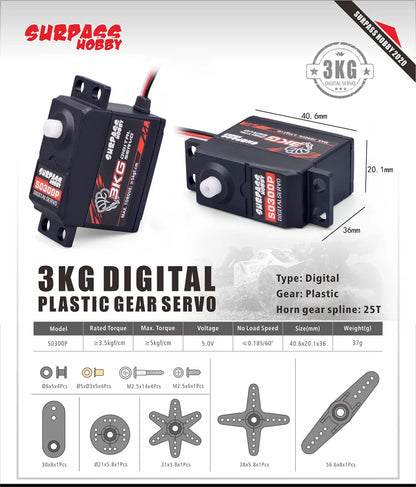 High Speed Metal Gear RC Servo for 1/10 Car (15-30kg Torque Options)