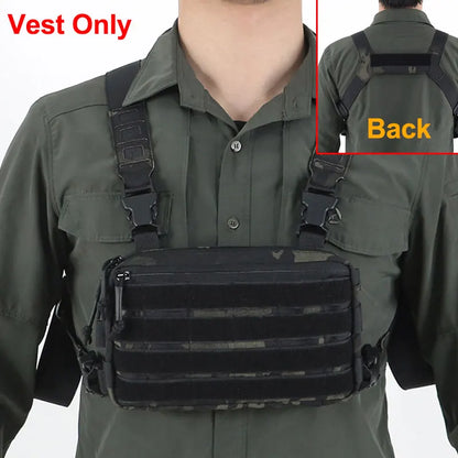Outdoor Tactical Vest Bag CS Wargame Chest Rig Airsoft Pouch Holster Molle Men Shoulder Camping Backpack 1000D Hunting Fishing-EXPROTAS