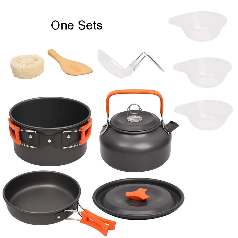 1pcs Outdoor Cooking Camping Cookware Set Portable Picnic Kettle Pan Pot