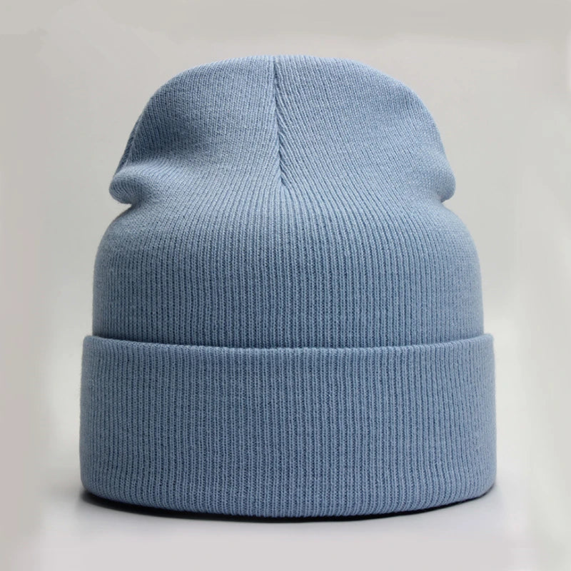 Warm Knitted Cap Beanie Wool Unisex Winter Hat Men Women 24 Colors