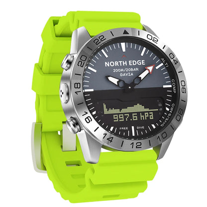 NORTH EDGE Men‘s Dive Sports Digital watch Military Army Luxury Full Steel Business Waterproof 200m Altimeter Compass-EXPROTAS