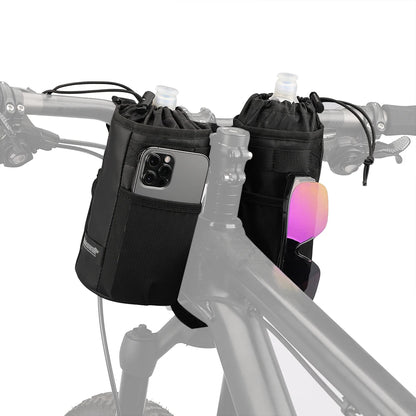 Bicycle Water Bottle Carrier Rhinowalk Insulated Pouch 2pcs for MTB Handlebar Frame Bag