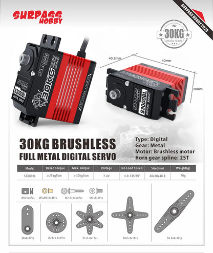 High Speed Metal Gear RC Servo for 1/10 Car (15-30kg Torque Options)