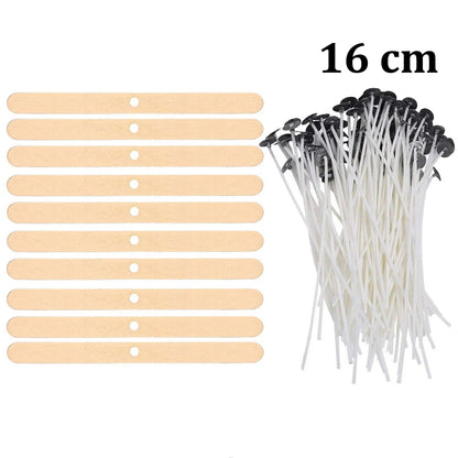 Candle Wicks Pre Waxed with Sustainers Long Tabbed for Craft Making 100pcs