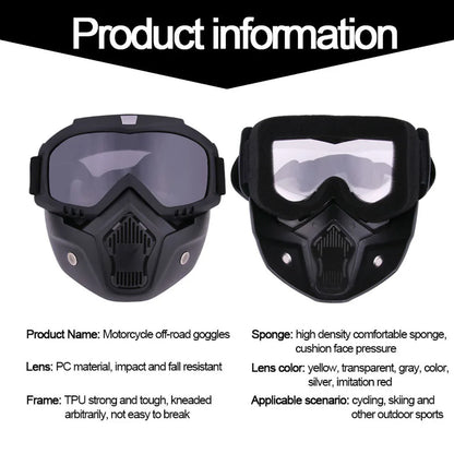 Protective Motorcycle Face Mask Goggles Tactical Riding Motocross Accessories