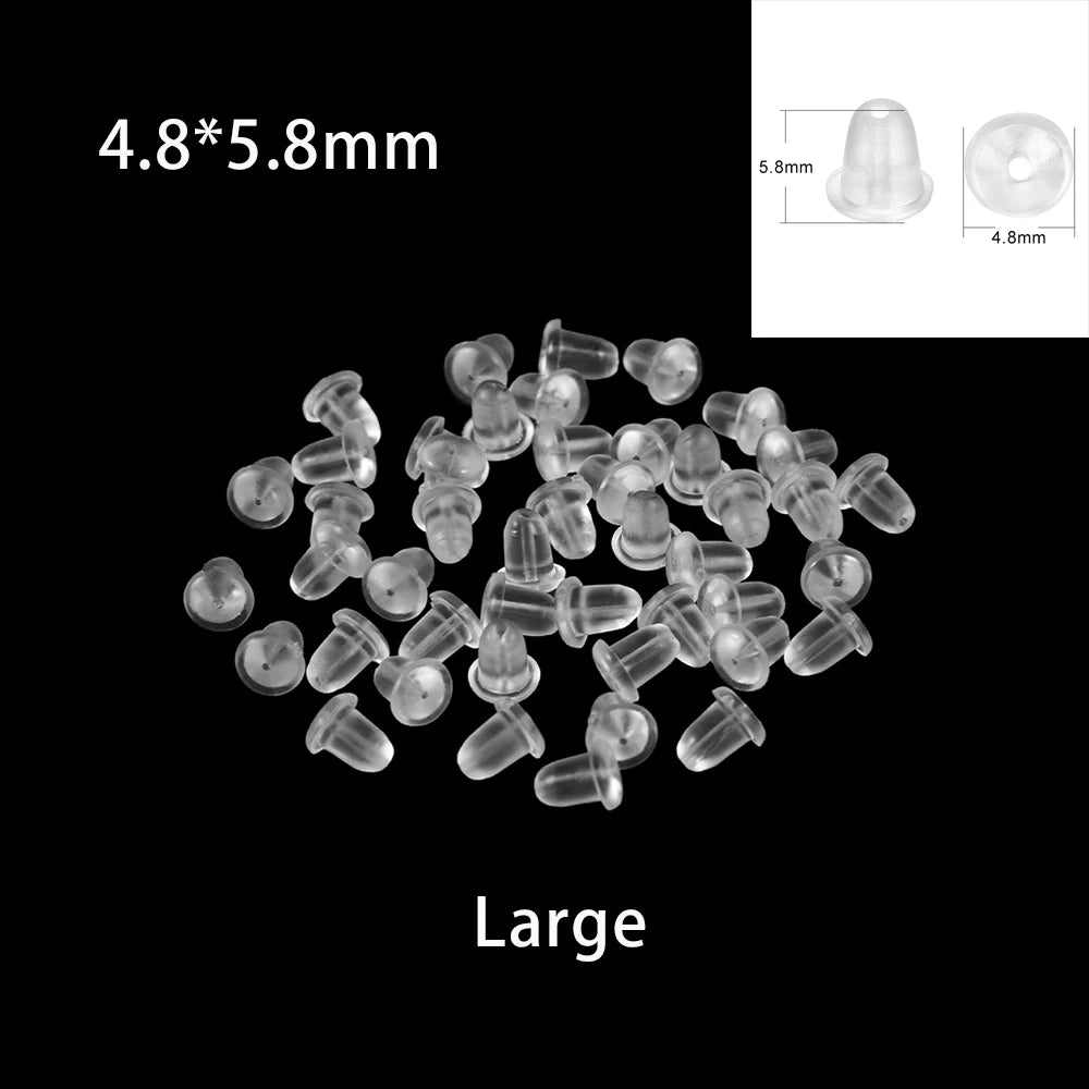 200-2000Pcs Rubber Ear Plug Stoppers Soft Silicone Earring Findings DIY