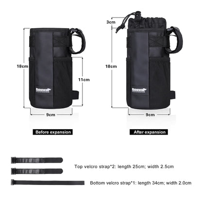 Bicycle Water Bottle Carrier Rhinowalk Insulated Pouch 2pcs for MTB Handlebar Frame Bag