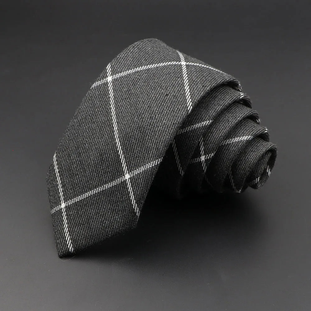 Mens Tie 6cm Slim Solid Classic Necktie for Wedding Party Casual