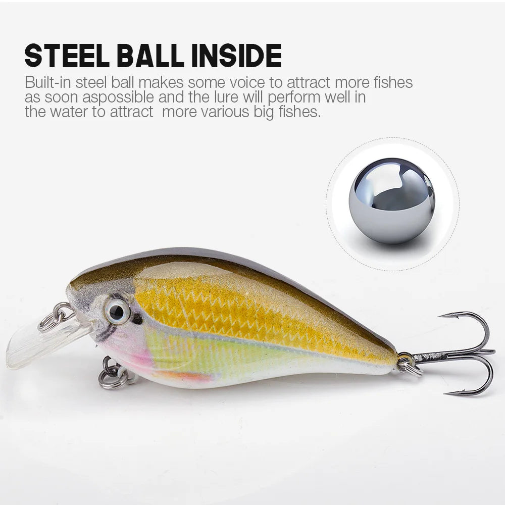 6cm 12g Fishing Lure Crankbait Wobbler for Pike Bass Minnow Bait