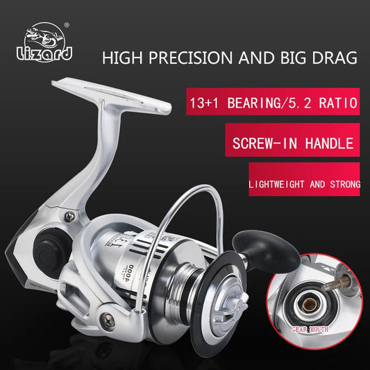 Sea Spinning Reel Lizard ZEUS Full Metal Deep Spool Anti-Corrosion Lure