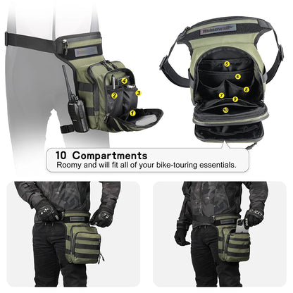 Rhinowalk Motor Waist Bag 3L Motorcycle Waist Packs Leg Bag Thigh Belt Hip Bum Travel Cell/Mobile Phone Purse Fanny Pack Bags-EXPROTAS