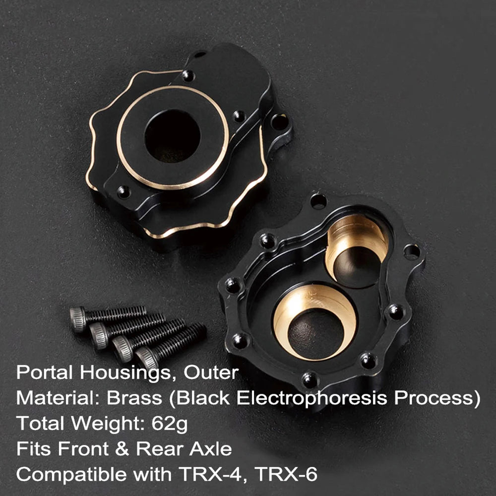 TRX4 Brass Portal Axle Housing Weight System Black 1/10 RC Crawler TRX6
