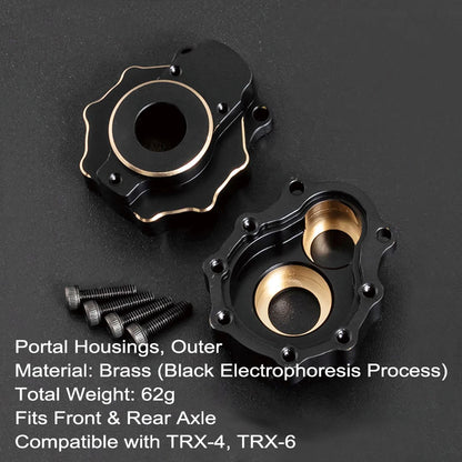 TRX4 Brass Portal Axle Housing Weight System Black 1/10 RC Crawler TRX6