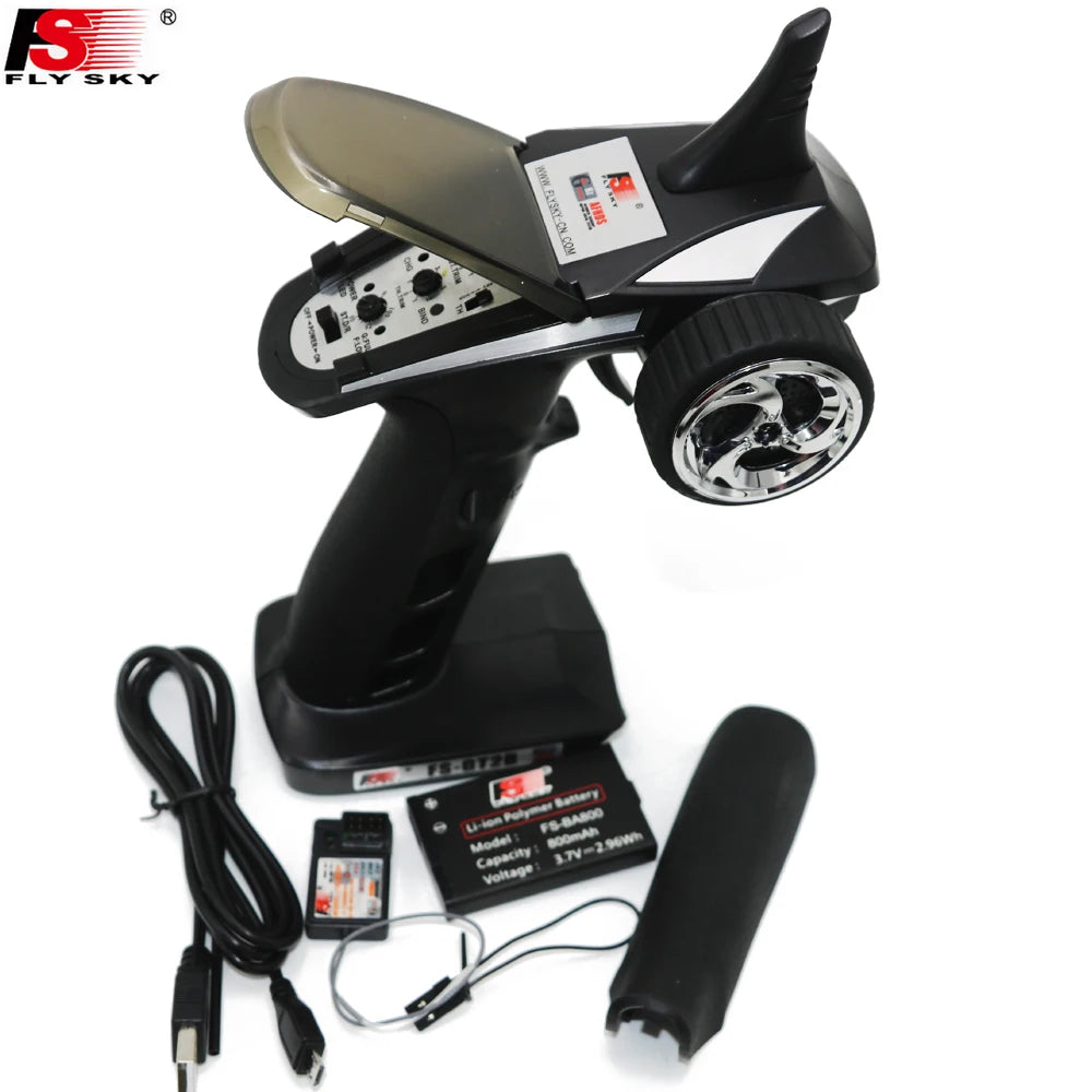 Flysky 2.4GHz Remote Receiver & Transmitter with Battery USB Cable for RC Car