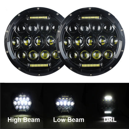7in LED Headlight DRL for Jeep Wrangler TJ/JK, Land Rover Defender, Hummer H1/H2 - EXPROTAS