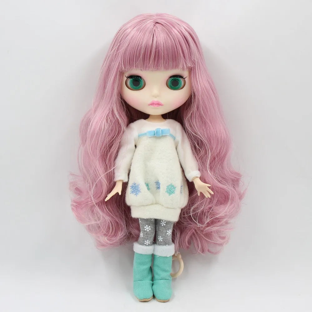 ICY DBS Blythe Doll 1/6 BJD Joint Body 30cm Pink Hair White Skin Nude Anime Toy