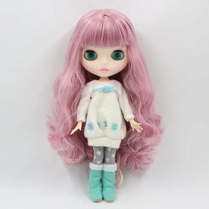 ICY DBS Blythe Doll 1/6 BJD Joint Body 30cm Pink Hair White Skin Nude Anime Toy
