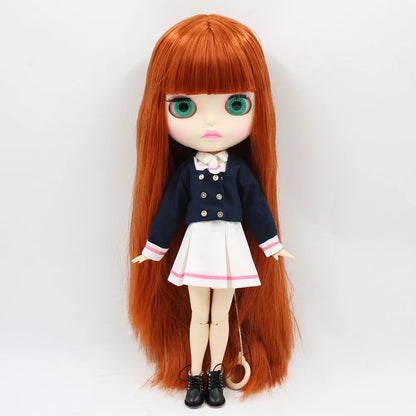 ICY DBS Blythe Doll 1/6 BJD OB24 Joint Body 30cm Red Brown Hair White Skin Toy