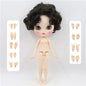 ICY DBS Blythe Doll 1/6 BJD Joint Body 30cm White Skin Black Hair Matte Face
