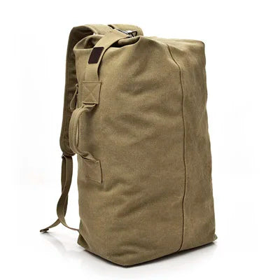 Large Canvas Shoulder Bag Backpack for Men Travel Rucksack Bucket Luggage