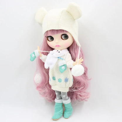 ICY DBS Blythe Doll 1/6 BJD Joint Body 30cm Pink Hair White Skin Nude Anime Toy