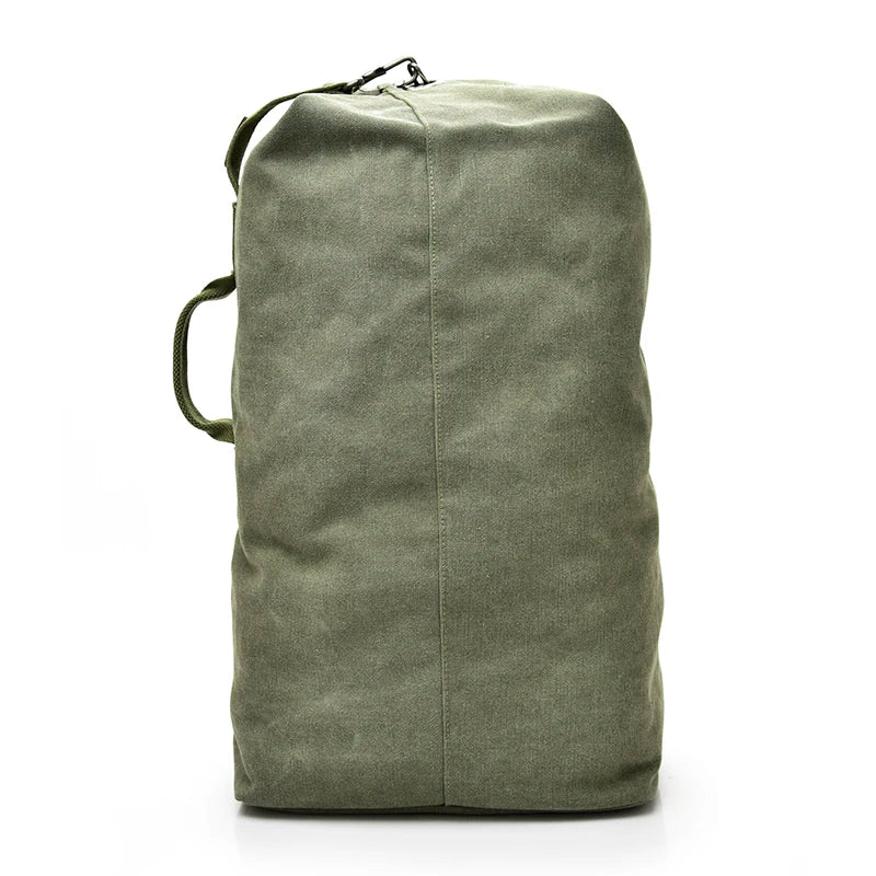 Large Canvas Shoulder Bag Backpack for Men Travel Rucksack Bucket Luggage
