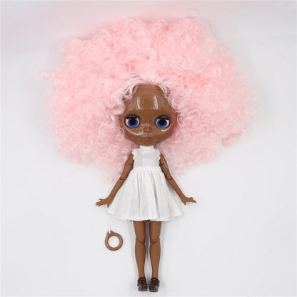 ICY DBS Blythe Doll 1/6 BJD OB24 Joint Body 30cm Pink Afro Hair White Black Skin