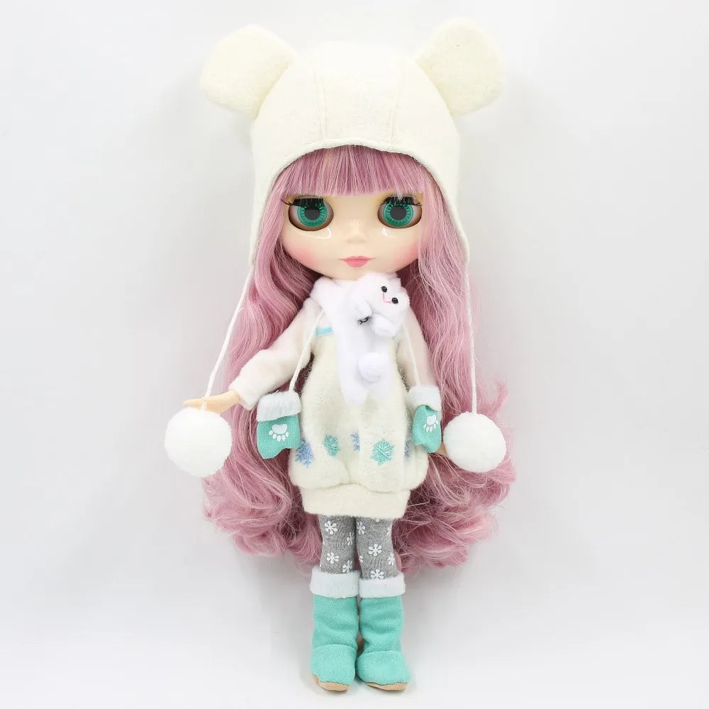 ICY DBS Blythe Doll 1/6 BJD Joint Body 30cm Pink Hair White Skin Nude Anime Toy