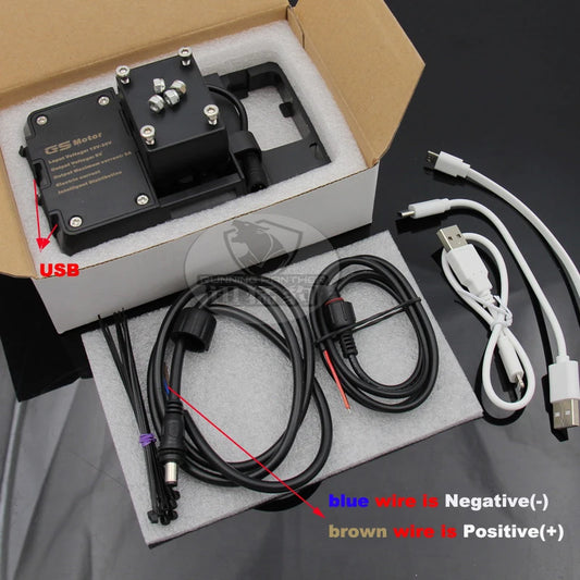 Navigation Bracket with USB Charger Phone Holder Compatible with BMW R1200GS R1250GS