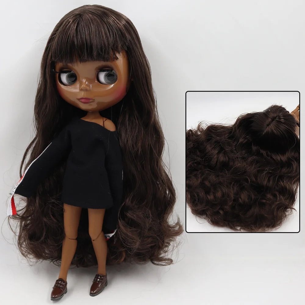 ICY DBS Blyth doll 1/6 bjd black mix brown hair joint body 30cm doll custom doll DIY anime girls-EXPROTAS