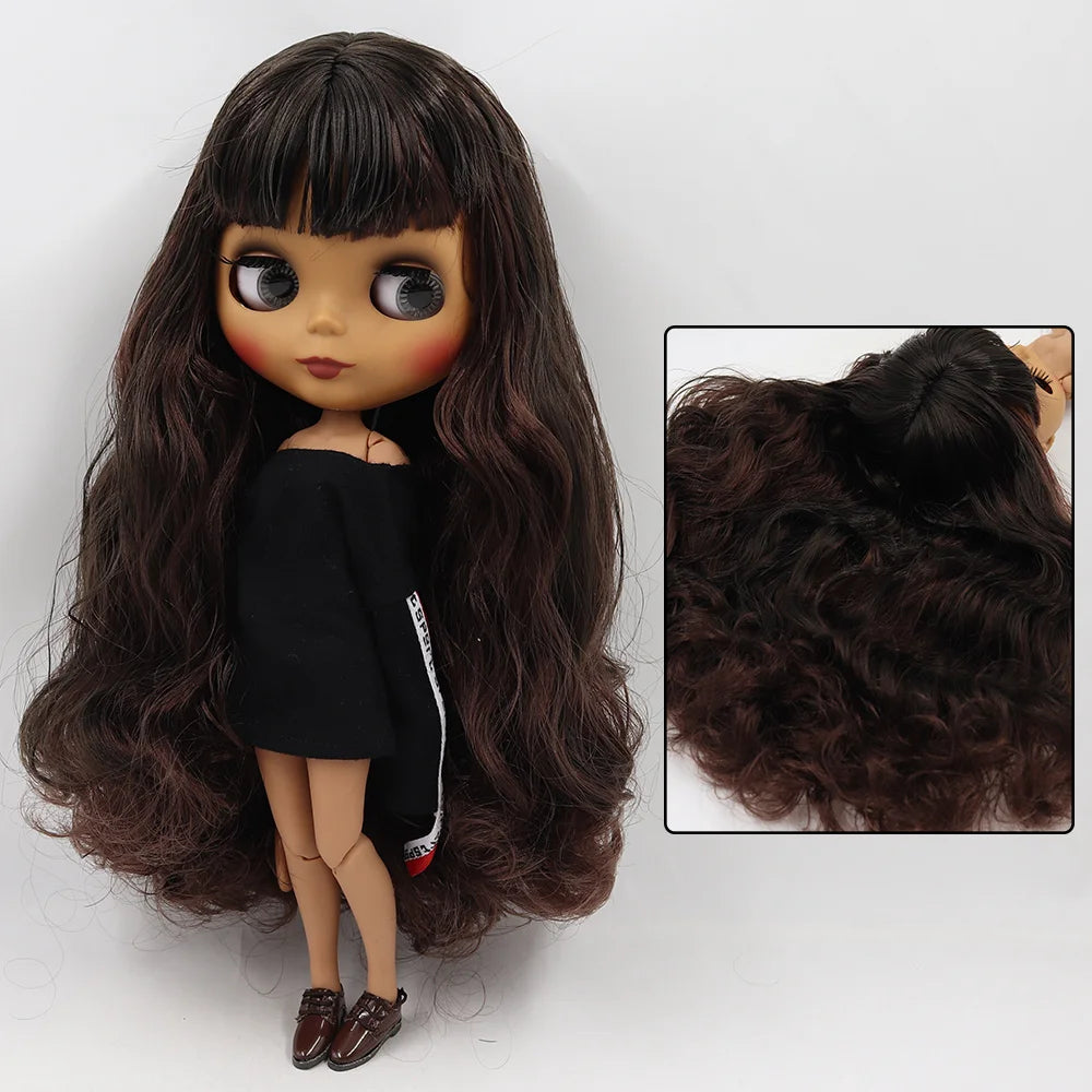 ICY DBS Blyth doll 1/6 bjd black mix brown hair joint body 30cm doll custom doll DIY anime girls-EXPROTAS