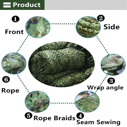 Camouflage Net Shade Mesh for Hunting Garden Camping Sun Shelter 6x4m 2x3m