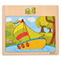 12/9pcs Wooden Puzzles Kids Cartoon Animals Vehicles Educational Learning Toy Gift