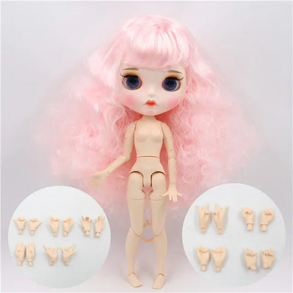 ICY DBS Blythe Doll 1/6 BJD OB24 Joint Body 30cm Pink Afro Hair White Black Skin