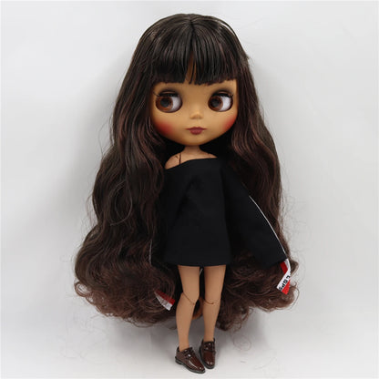 ICY DBS Blyth doll 1/6 bjd black mix brown hair joint body 30cm doll custom doll DIY anime girls-EXPROTAS