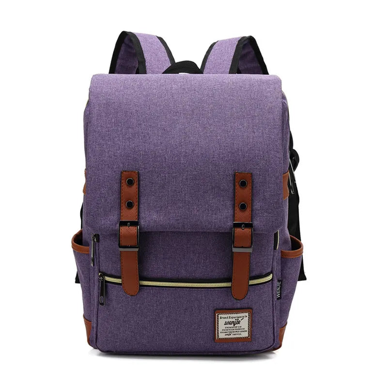 Vintage Oxford Laptop Backpack Waterproof 16" School Travel Bag Unisex Large
