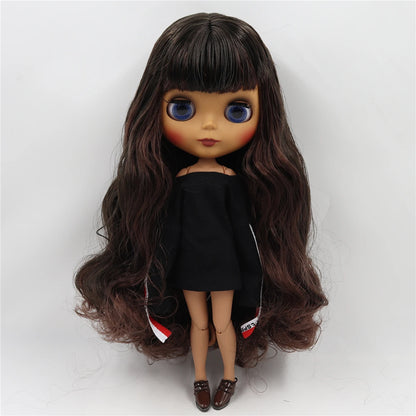 ICY DBS Blyth doll 1/6 bjd black mix brown hair joint body 30cm doll custom doll DIY anime girls-EXPROTAS