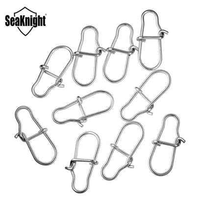 50PCS Fishing Connector Snap Swivels Stainless Steel Interlock 45KG