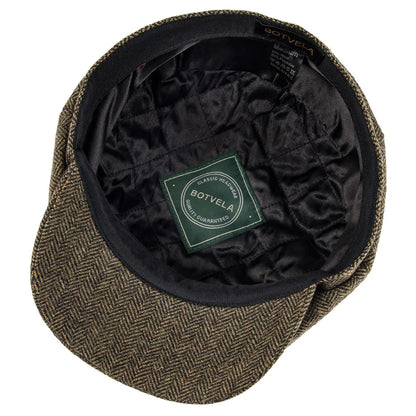 Wool Tweed Newsboy Cap Herringbone Vintage Men Gatsby Flat Hat